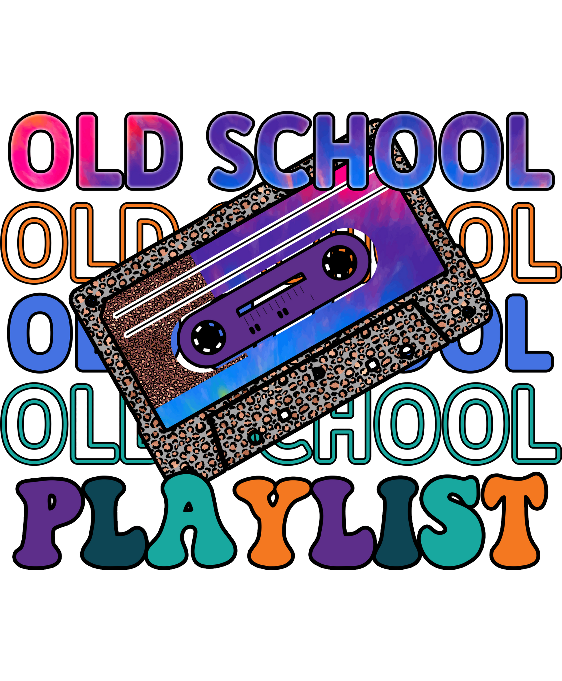 Old School Playlist Retro Cassette Tape Graphic Shirt