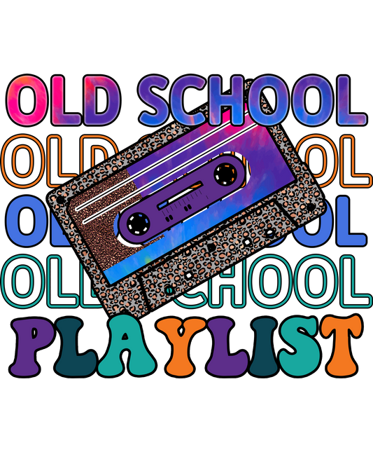 Old School Playlist Retro Cassette Tape Graphic Shirt