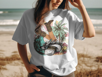 Tropical Island Cowgirl Graphic Tee
