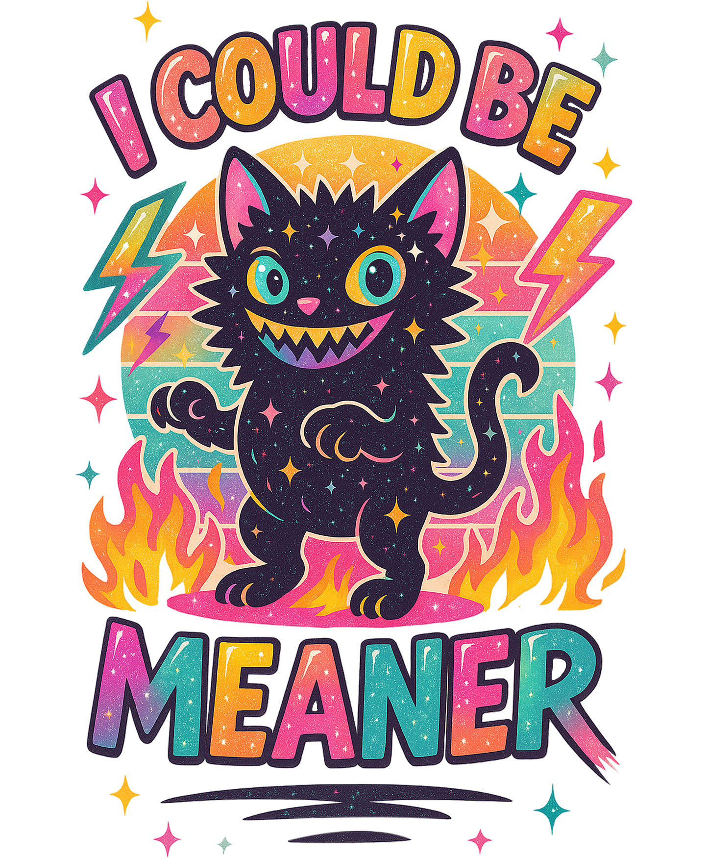 I Could Be Meaner T-Shirt, Galaxy Cat Shirt, Funny Cat Tee, Sarcastic Cat, Retro Cat Shirt, Meme Shirt, Cat Lover Gift, Trendy Shirt