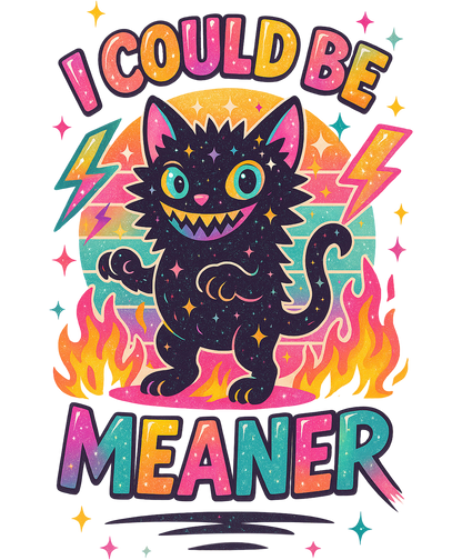 I Could Be Meaner T-Shirt, Galaxy Cat Shirt, Funny Cat Tee, Sarcastic Cat, Retro Cat Shirt, Meme Shirt, Cat Lover Gift, Trendy Shirt