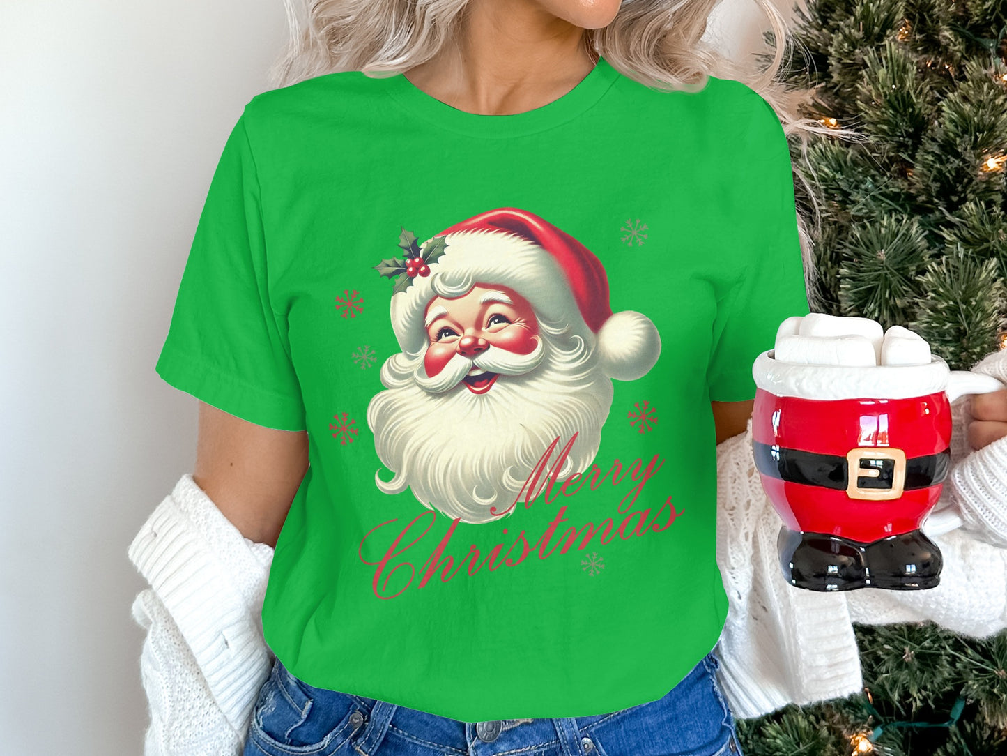 Festive Merry Christmas Santa Graphic T-shirt