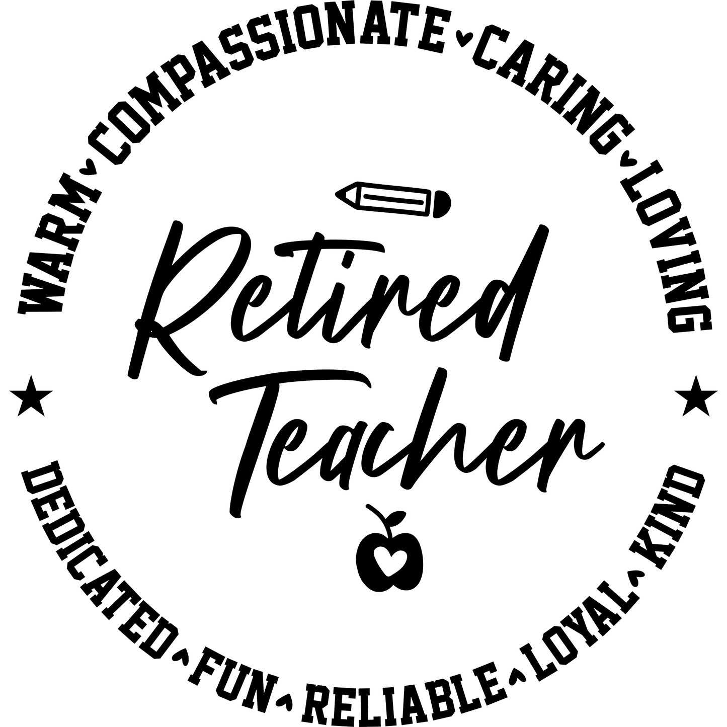 Retired Teacher Inspirational Message Circular Design