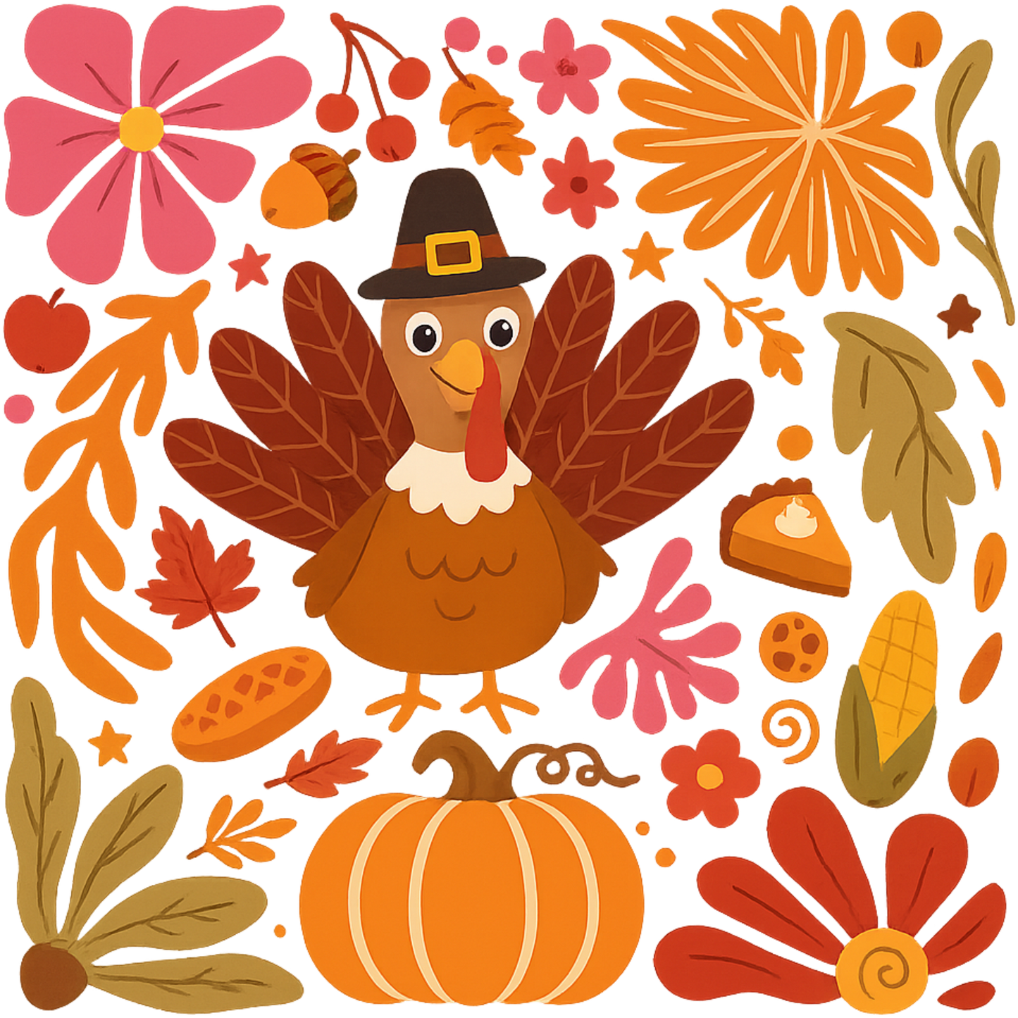 Thanksgiving Cartoon Turkey Autumn Design product