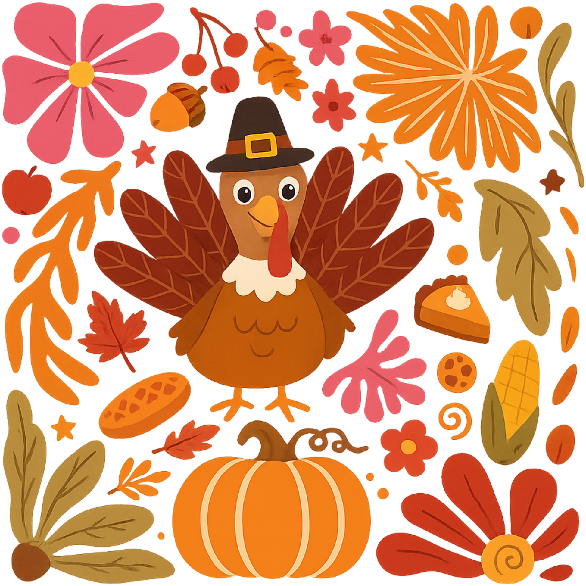 Thanksgiving Cartoon Turkey Autumn Design product