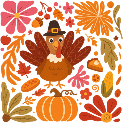 Thanksgiving Cartoon Turkey Autumn Design product