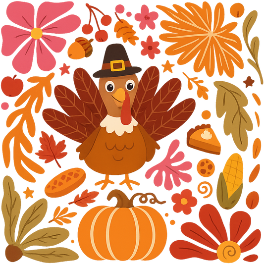Thanksgiving Cartoon Turkey Autumn Design product