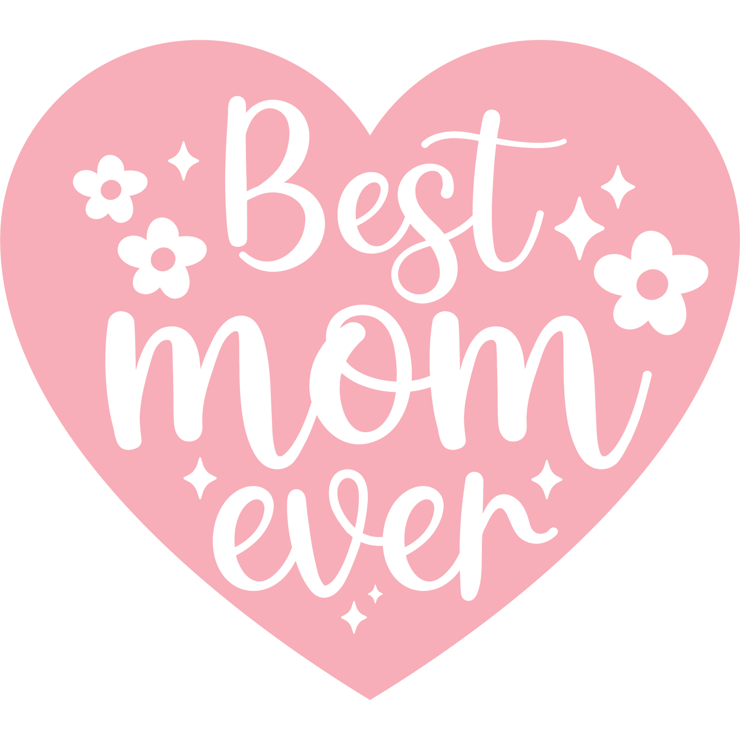 Best Mom Ever Heart with Flowers Design Product