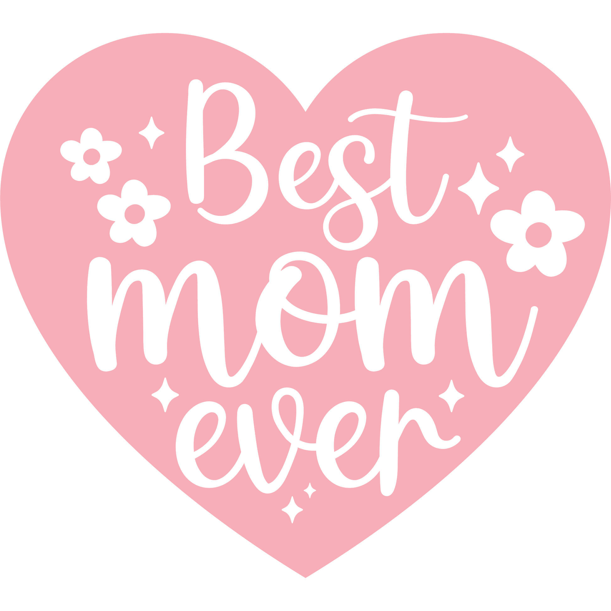 Best Mom Ever Heart with Flowers Design Product