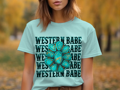 Western Babe Graphic Tee Casual Fashion Top