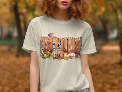 Autumn Graphic Tee featuring Fall Desserts Design