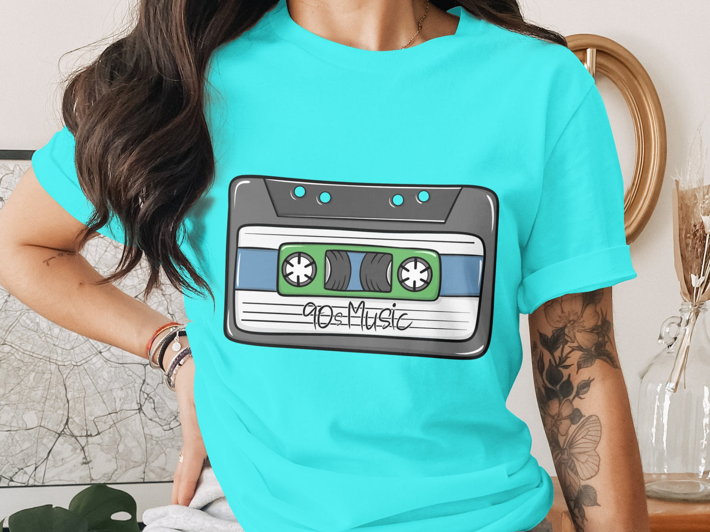 Retro 90s Music Cassette Tape Graphic T-shirt