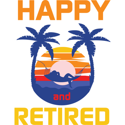 Happy and Retired Relaxing Hammock Graphic product