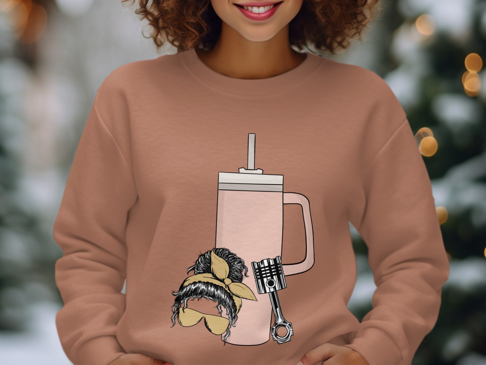 Quirky Unique Mug Design on Cozy Sweatshirt Product