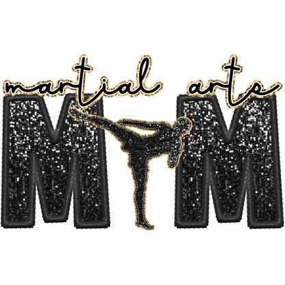 Stylish Black Sparkly Martial Arts Patch Decoration