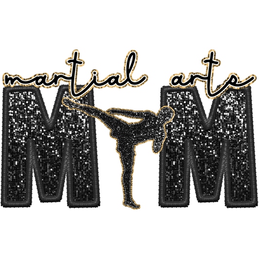 Stylish Black Sparkly Martial Arts Patch Decoration