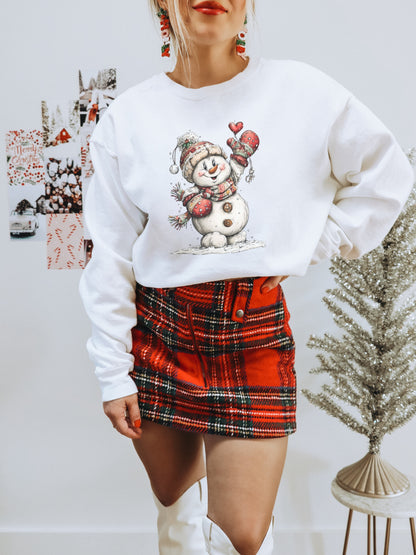 Cute Snowman Winter Sweatshirt for Festive Season
