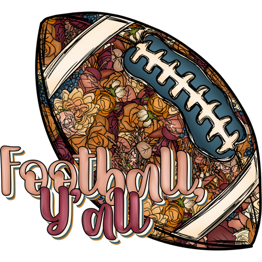 Football Y'all with Floral Pattern