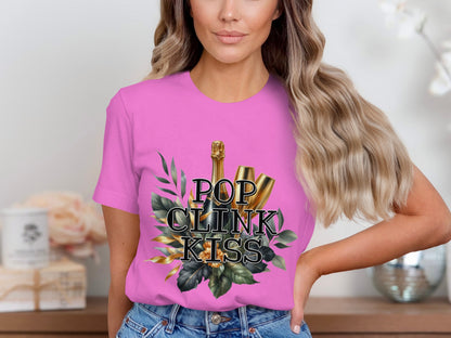 Pop Clink Kiss Graphic Print T-shirt