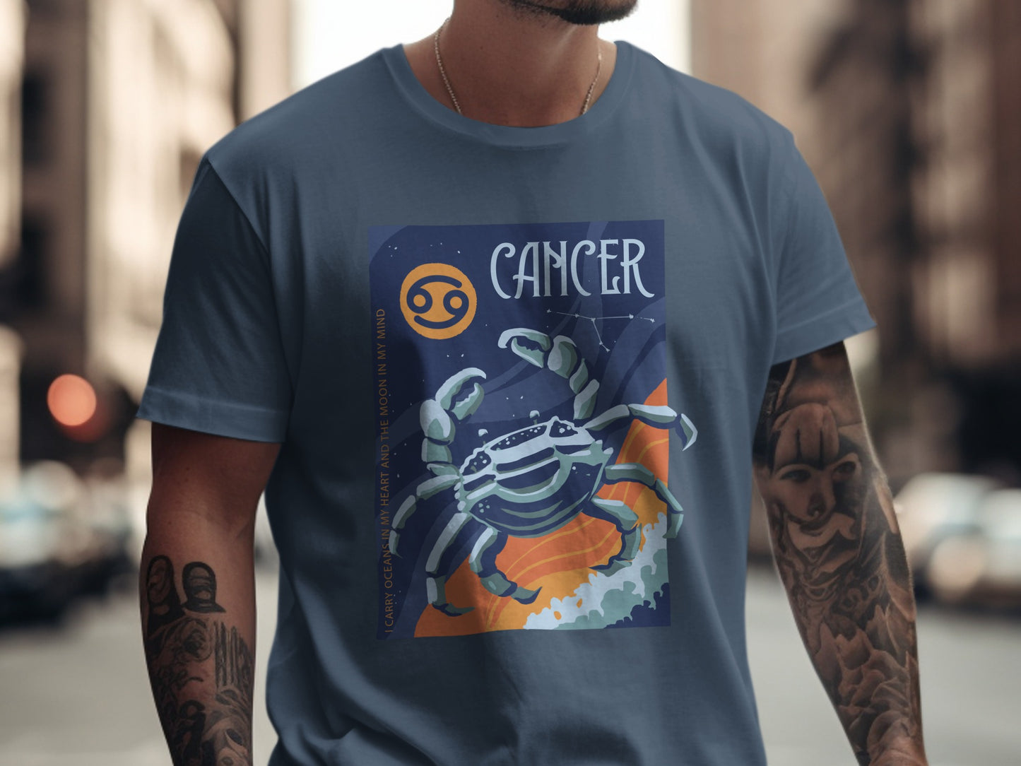 Cancer Zodiac Crab Printed Graphic T-shirt