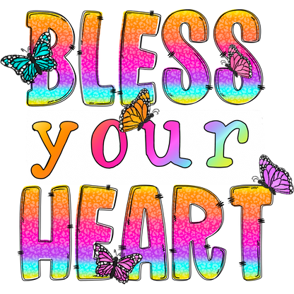 Rainbow Lettering Bless Your Heart Design Product