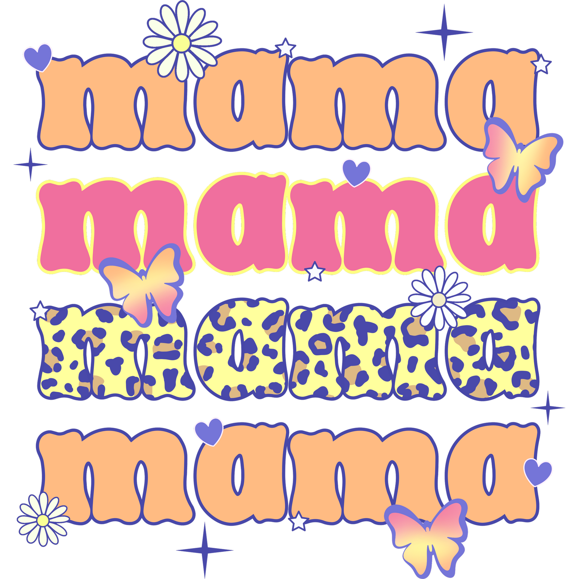 Colorful Retro Mama Design with Butterflies Product