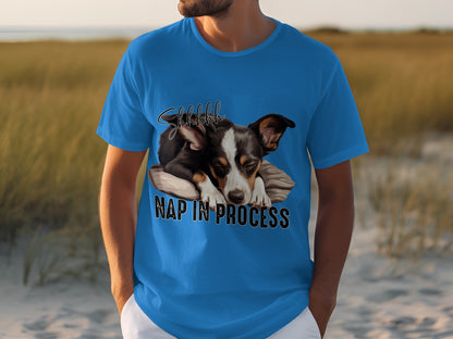 Shhhhh Cute Sleeping Dog Nap In Process Graphic T-shirt