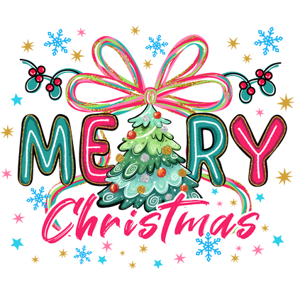 Merry Christmas Colorful Festive Tree Design Accessory