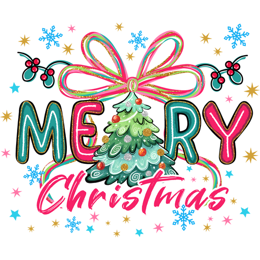 Merry Christmas Colorful Festive Tree Design Accessory