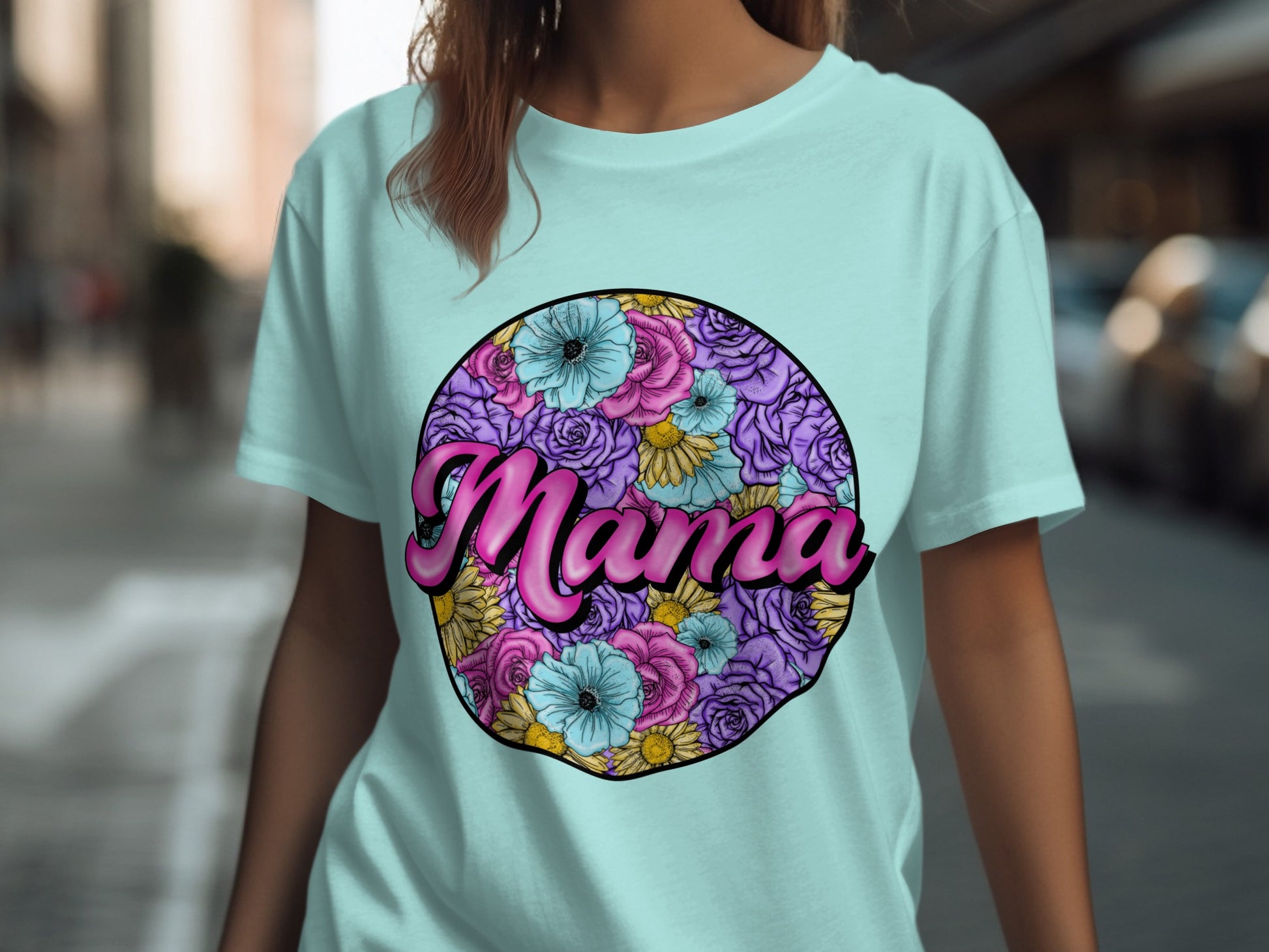 Floral Mama Graphic Printed T-Shirt for Women