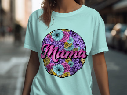 Floral Mama Graphic Printed T-Shirt for Women