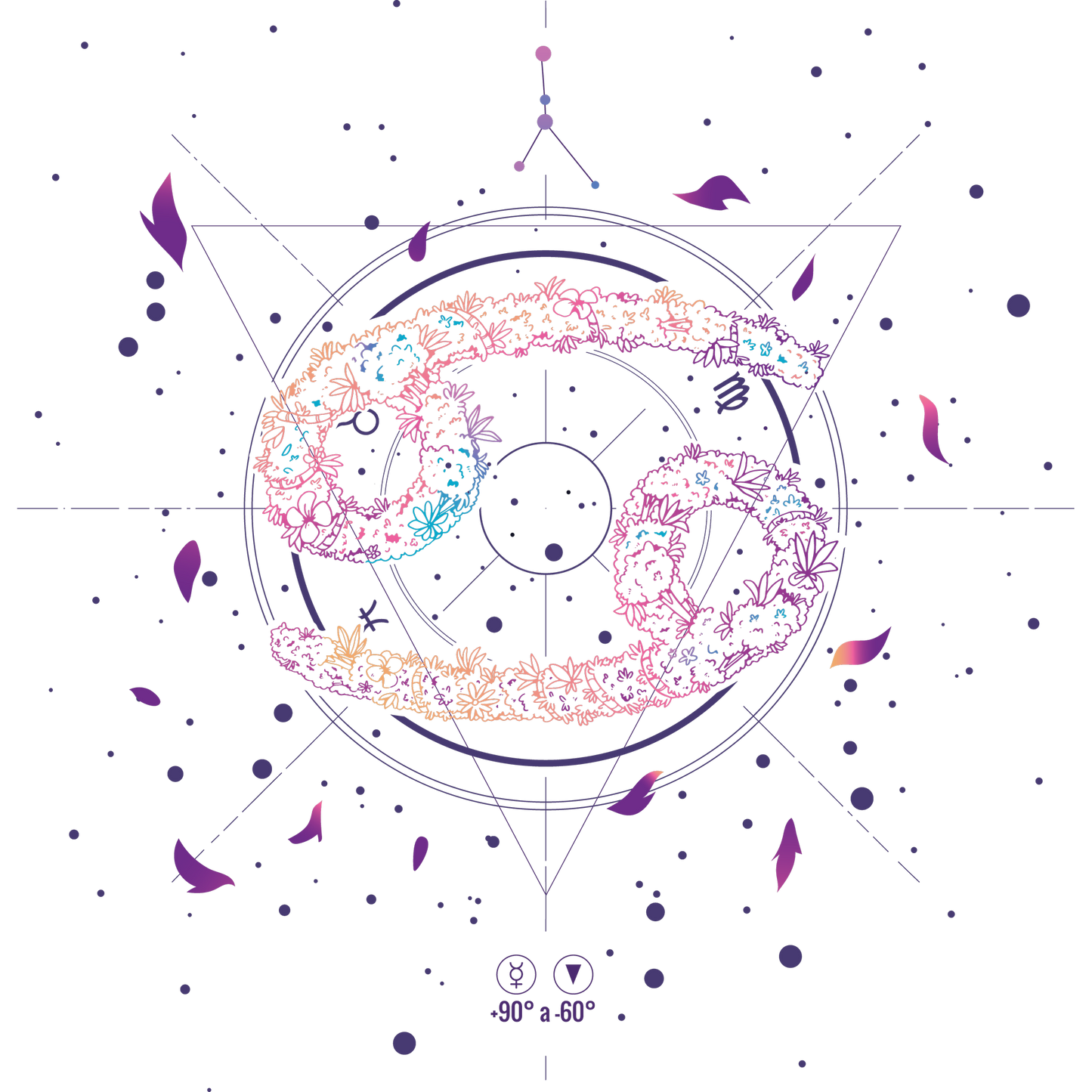 Intricate Pastel Floral Circular Abstract Art Print