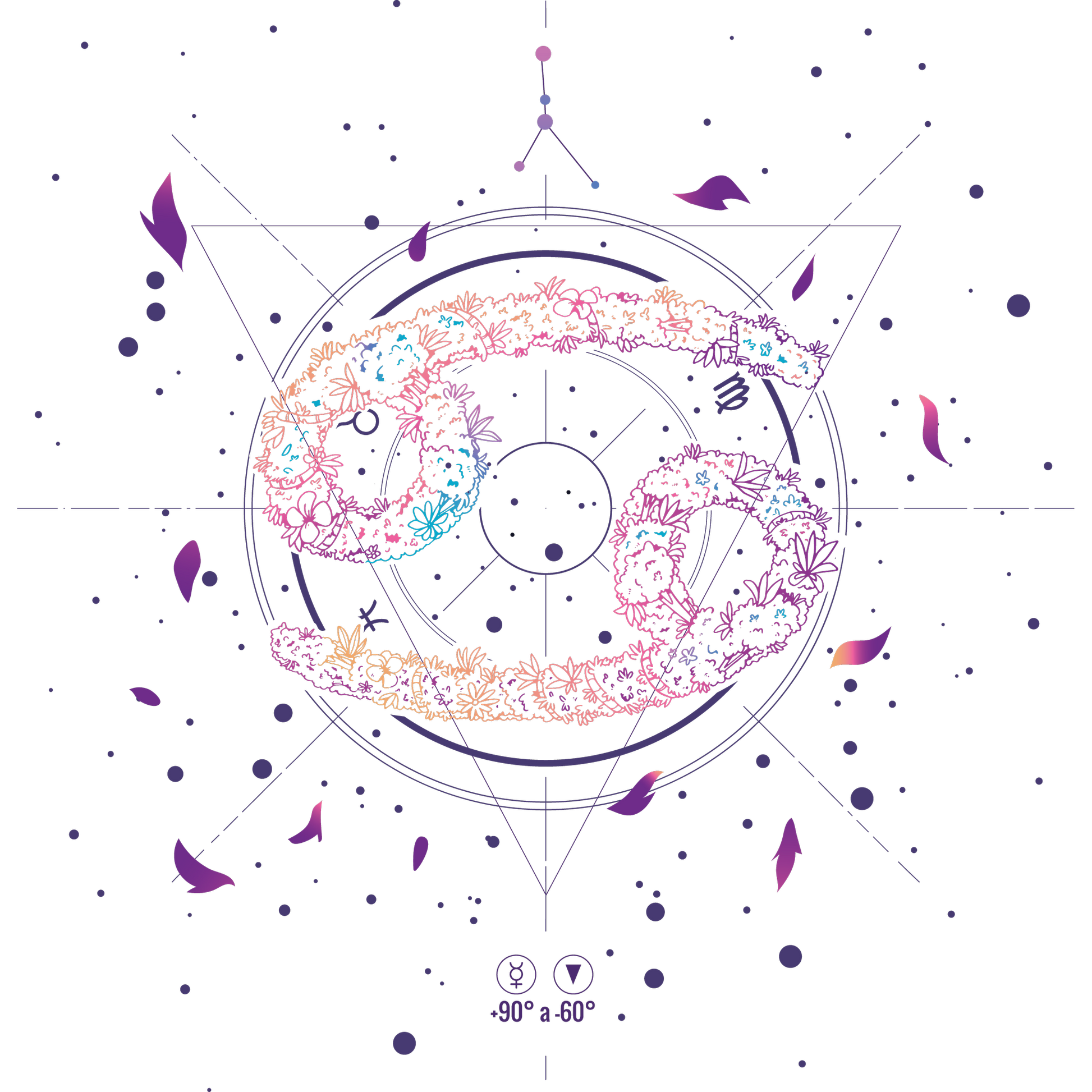Intricate Pastel Floral Circular Abstract Art Print