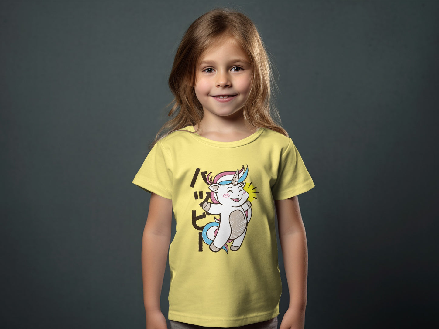 Cute Cartoon Unicorn Smiling Kid's T-Shirt