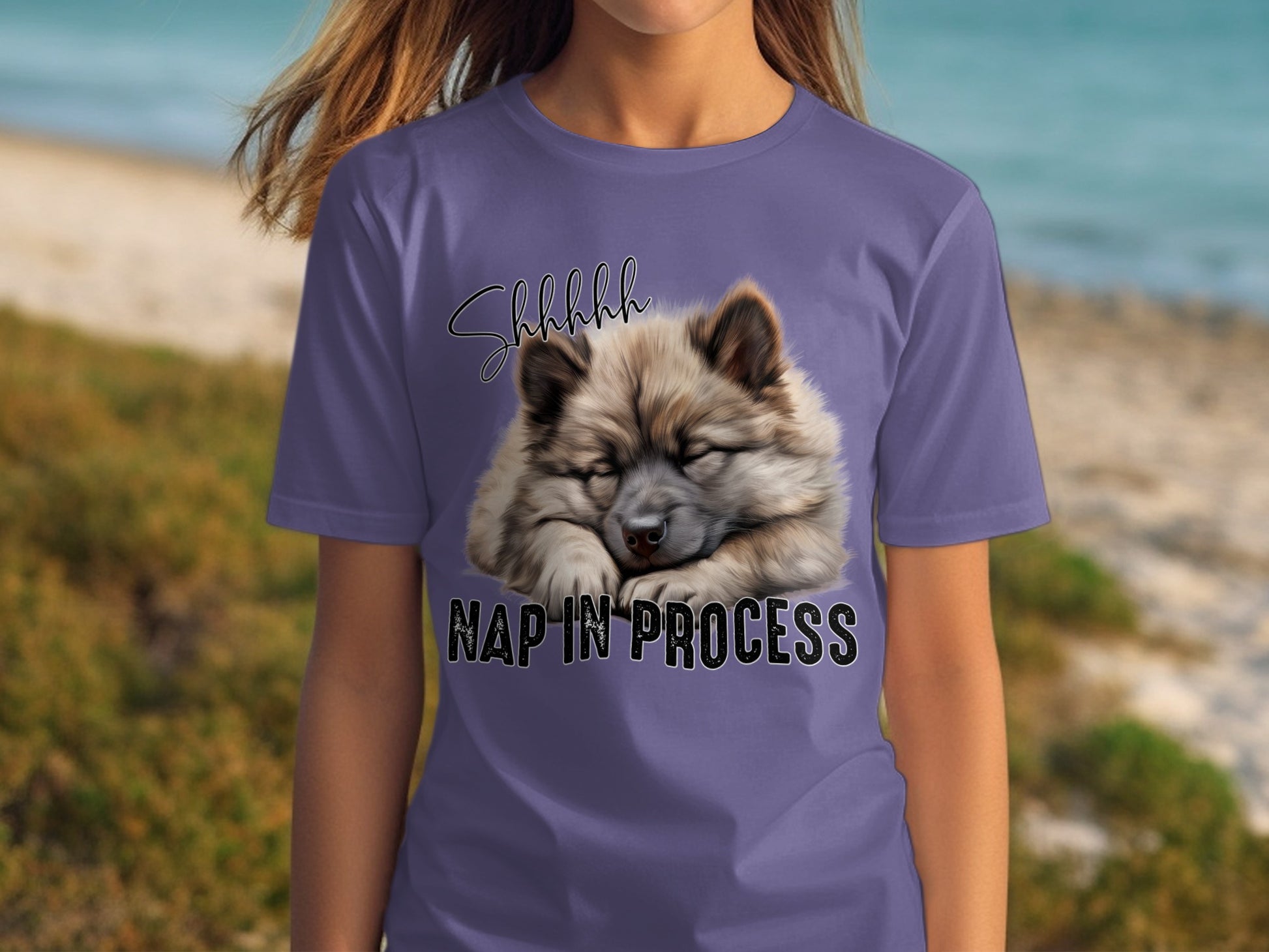Funny Shhh Nap in Process Dog Lover Graphic T-Shirt