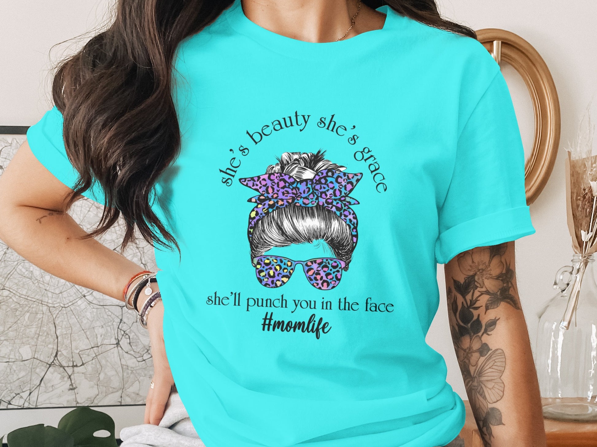She's Beauty She's Grace Funny Graphic Tee Shirt