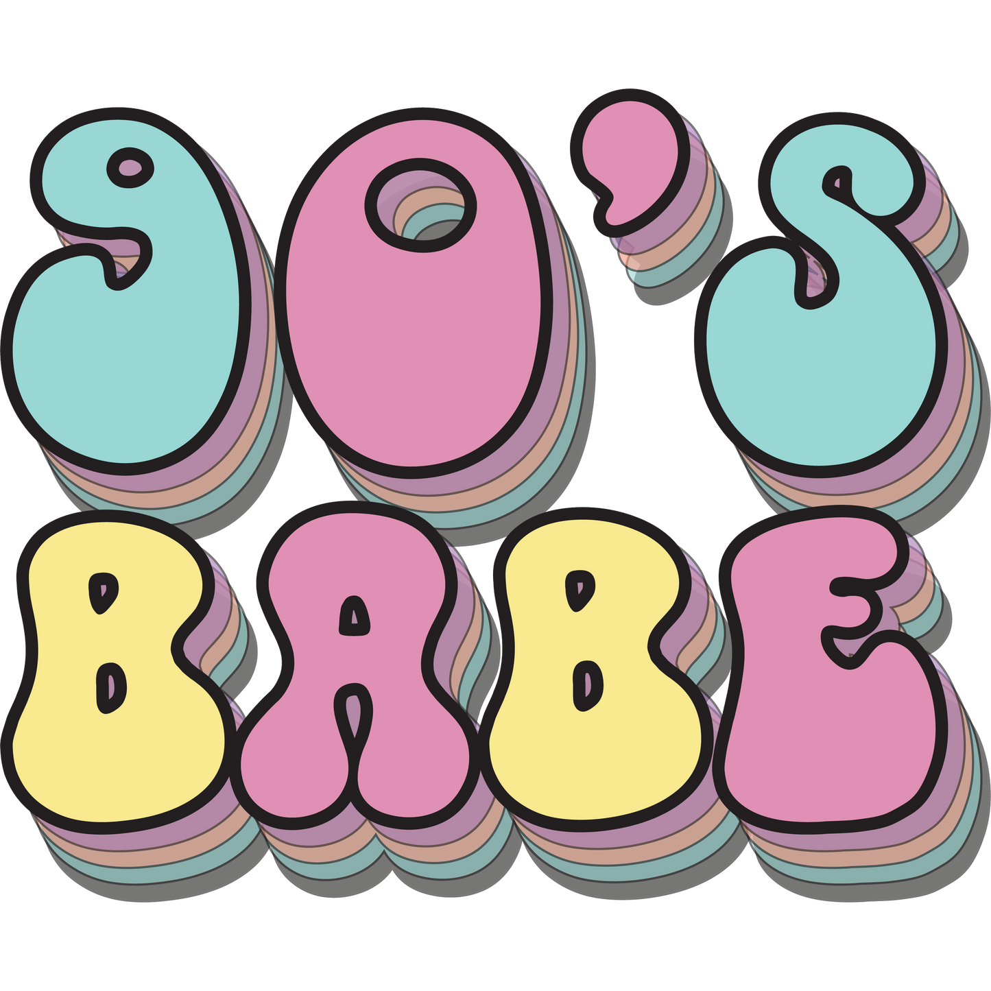 Nostalgic 90's Babe Colorful Graphic product