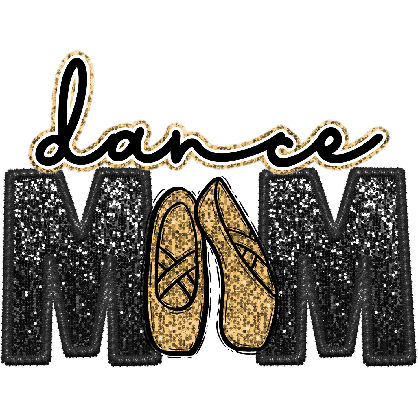Glittery Dance Mom Design with Ballet Shoes Product
