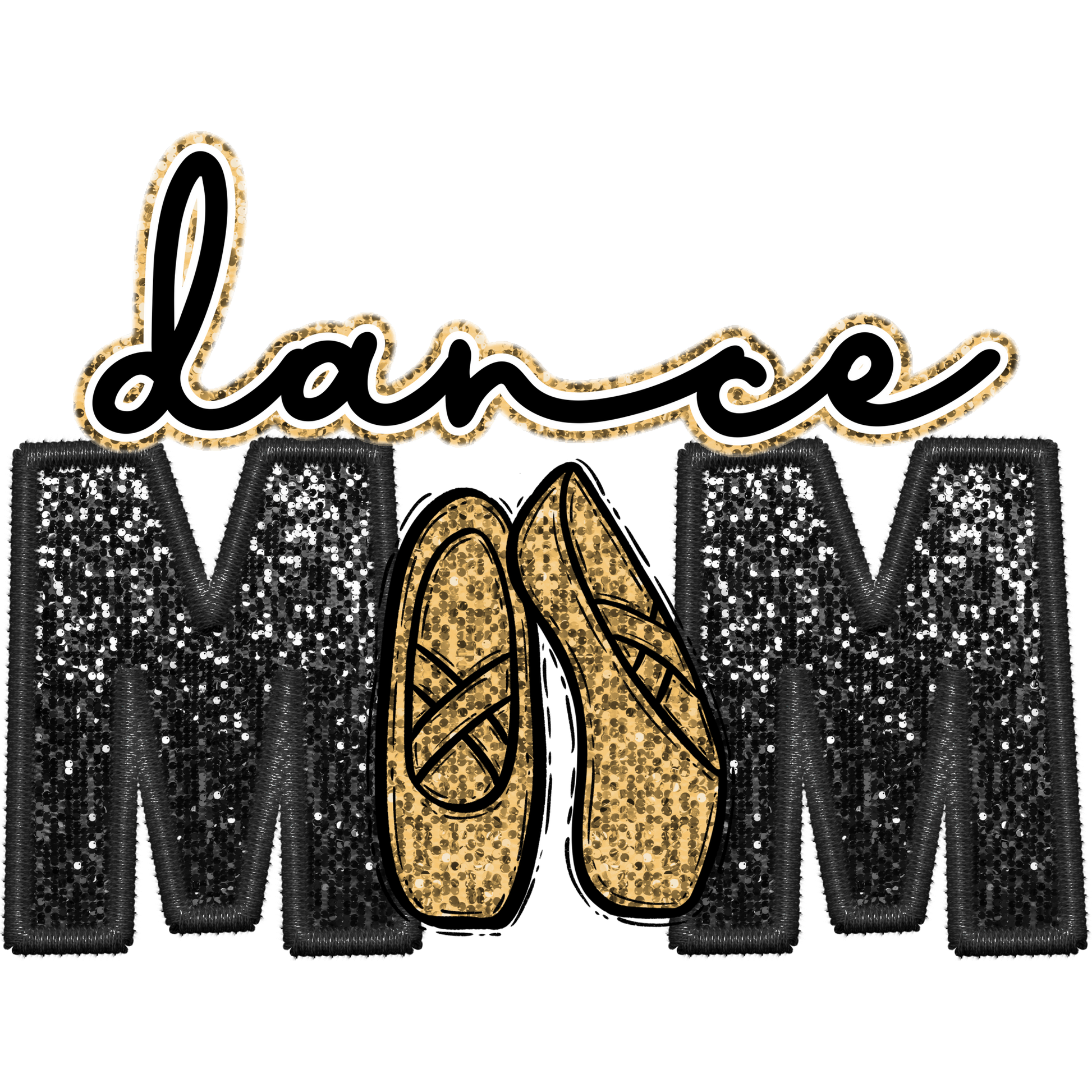 Glittery Dance Mom Design with Ballet Shoes Product