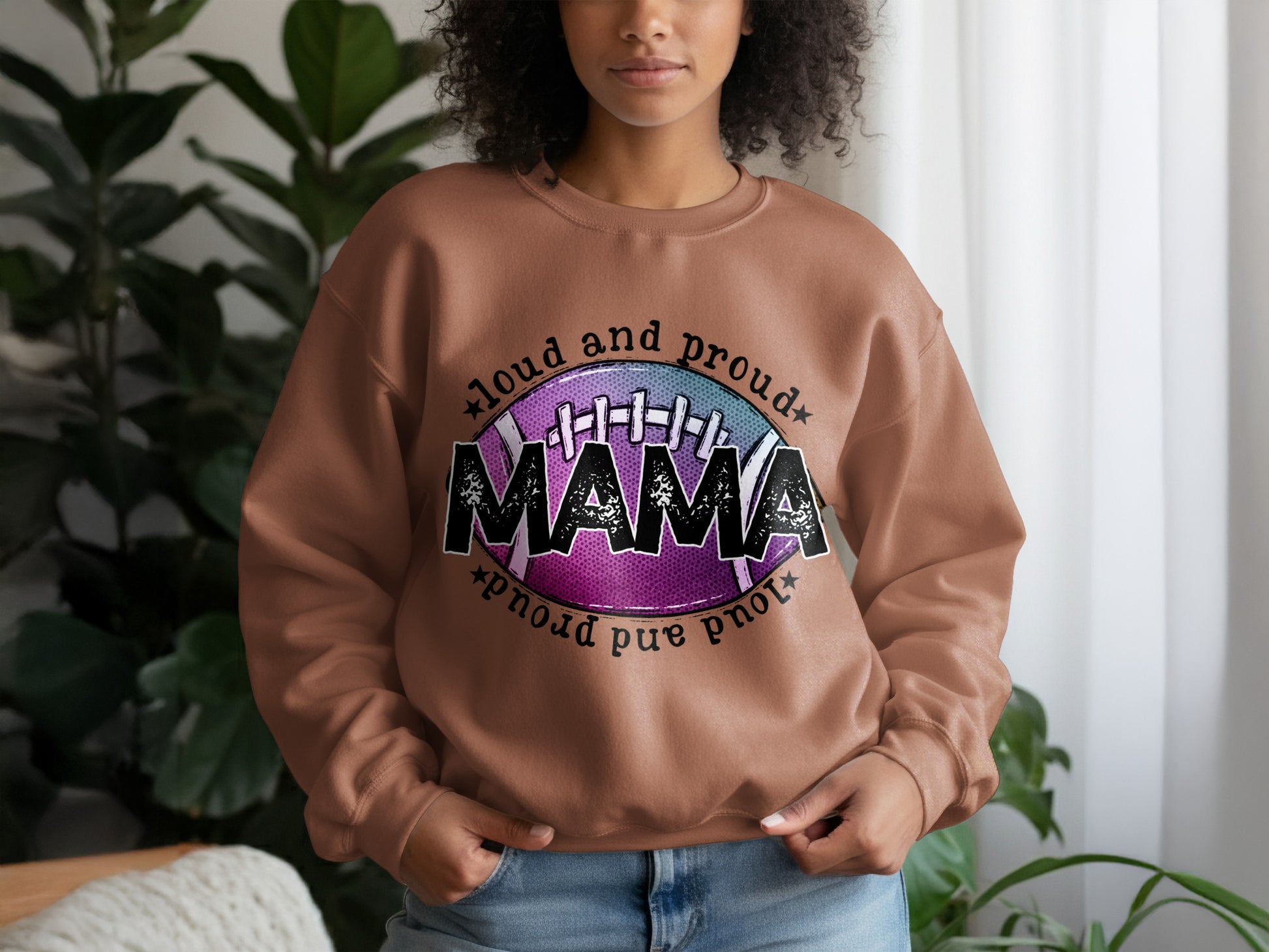 Loud and Proud Mama Football Sweatshirt Product