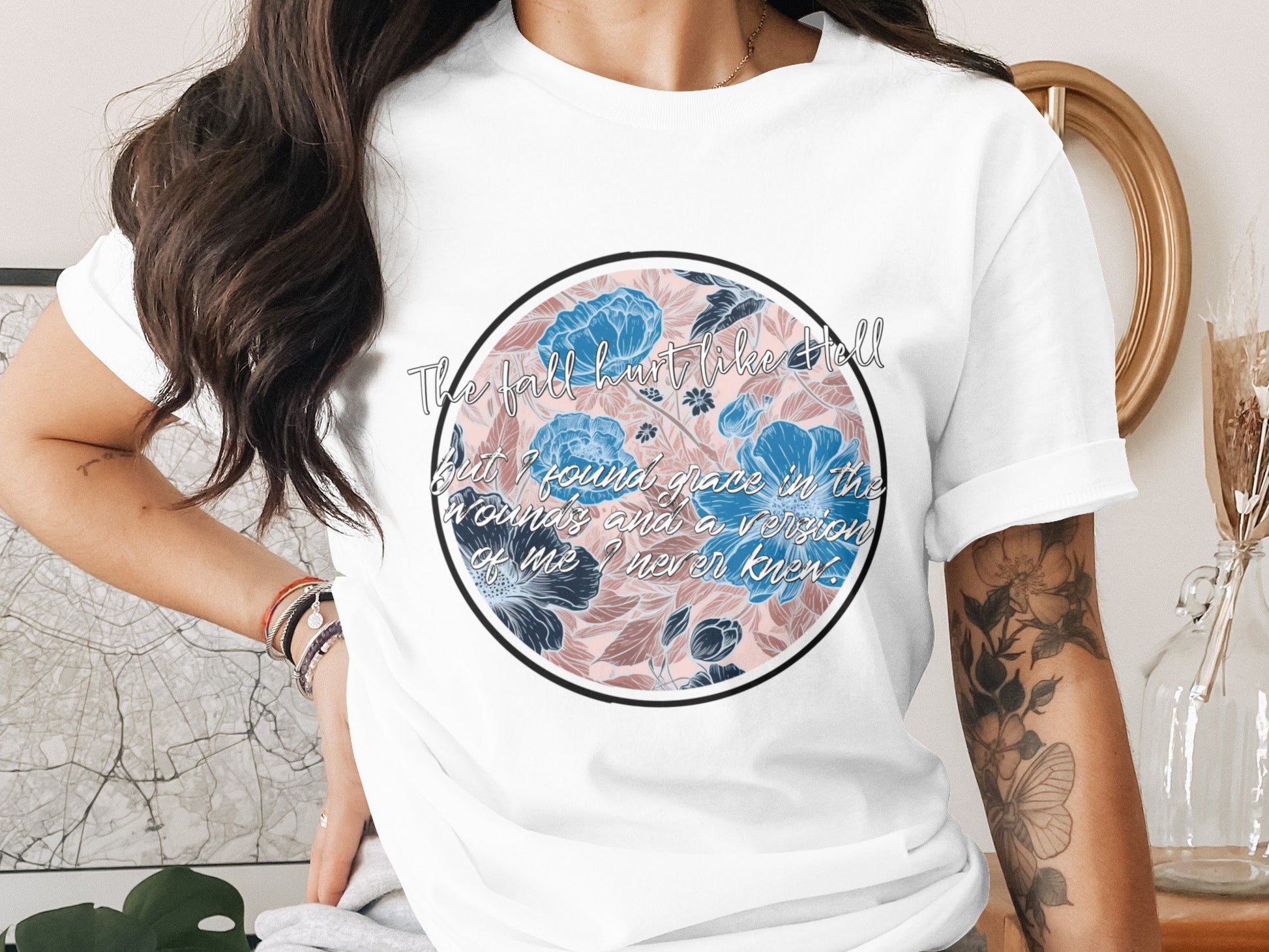 The fall from the hill women's graphic print tee