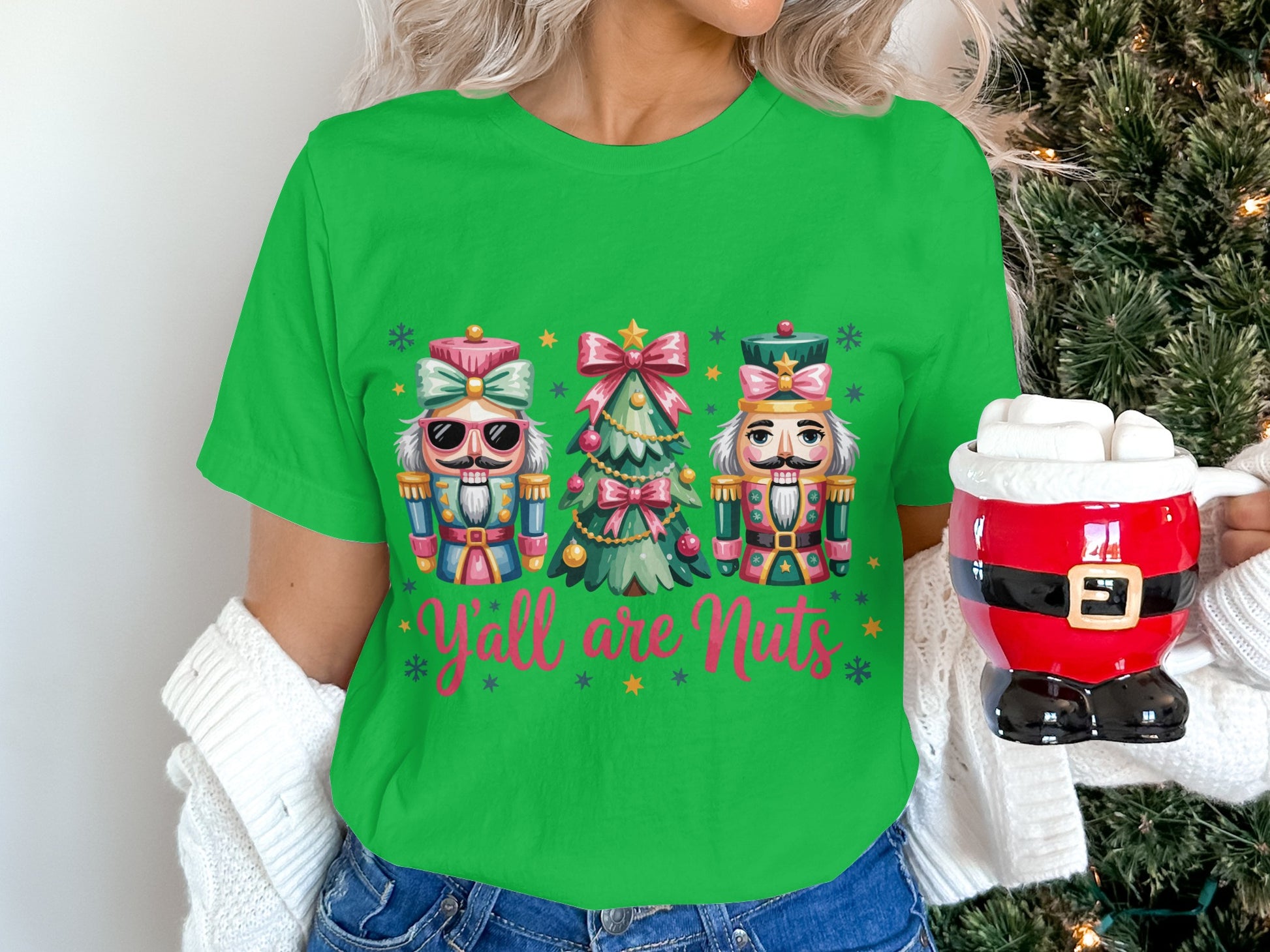 Y'all Are Nuts Christmas Themed T-Shirt