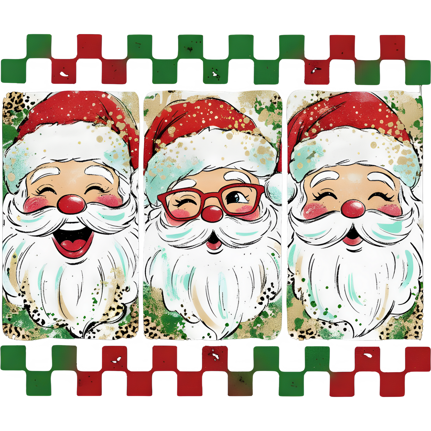Jolly Santa Claus Faces Placemats Christmas Decor