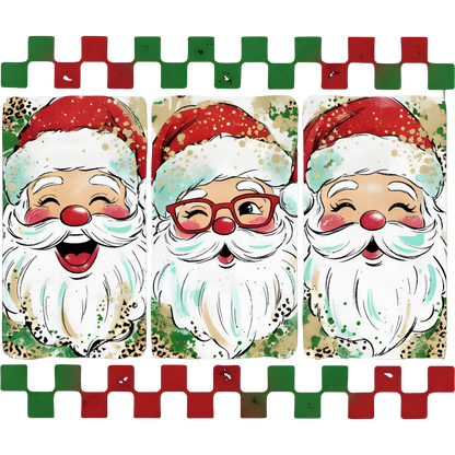 Jolly Santa Claus Faces Placemats Christmas Decor