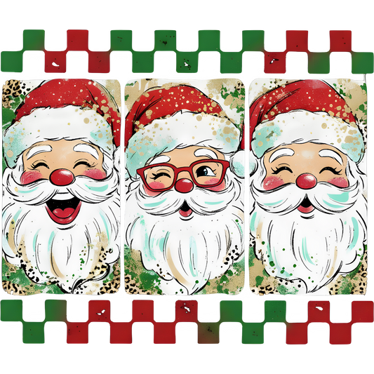 Jolly Santa Claus Faces Placemats Christmas Decor