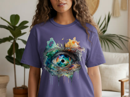 Colorful Eye Design Unisex Casual Wear T-shirt