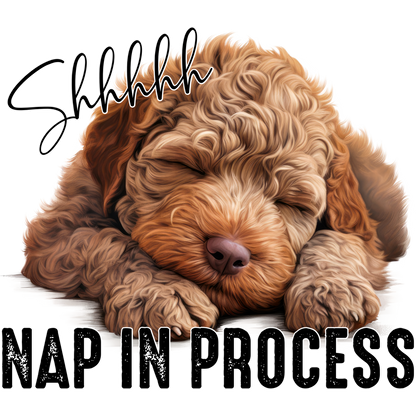 Shhhhhh Nap in Process Adorable Sleeping Dog Print