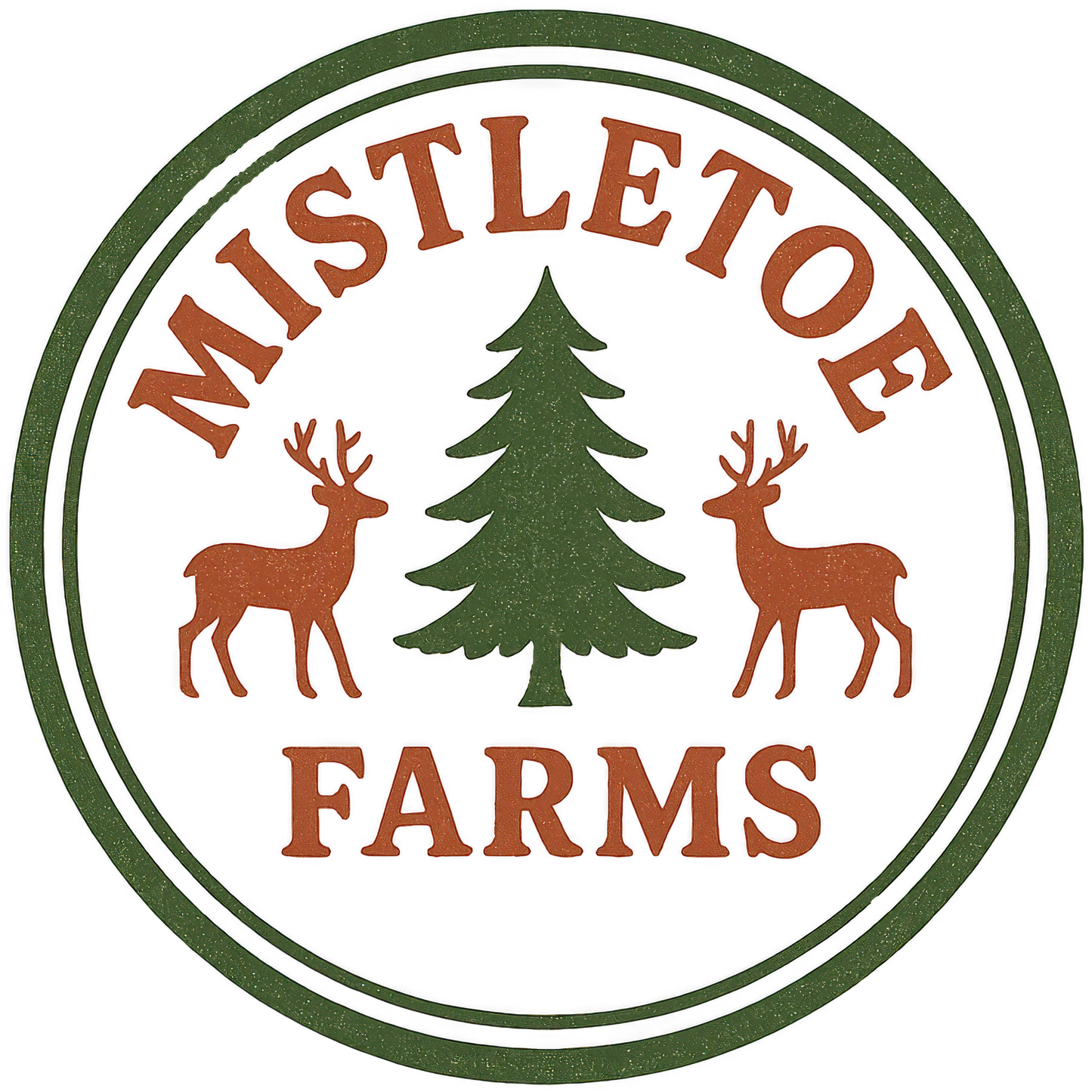 Mistletoe Farms Sign with Deer and Tree Wall Art Decor