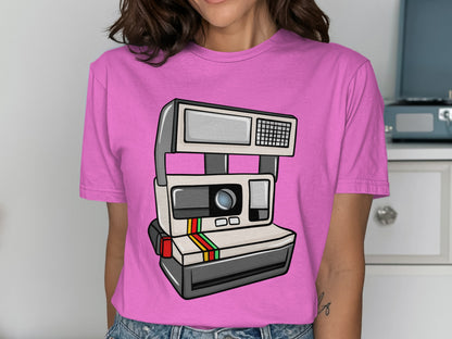 Vintage Polaroid Camera Graphic Tee for Photography Lovers
