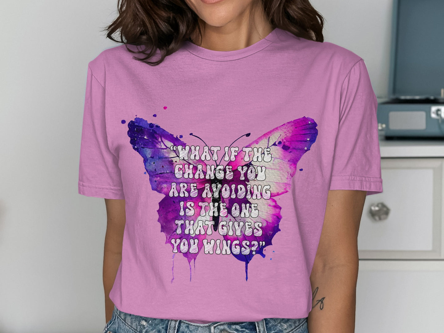 Inspiring Butterfly Quote Graphic Women's T-shirt